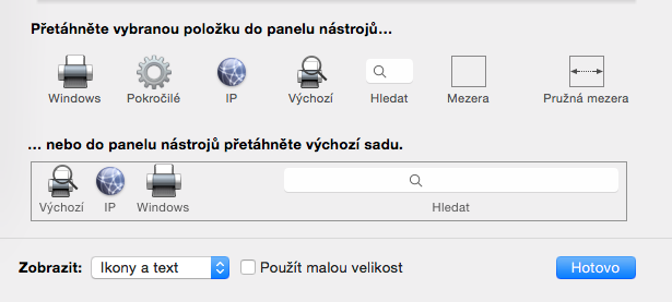 Vyberte upravit panel nástrojů.